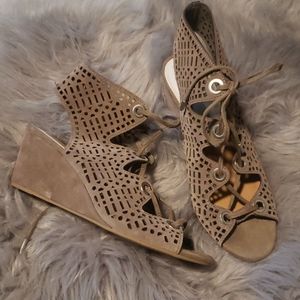 Lace up wedge sandal